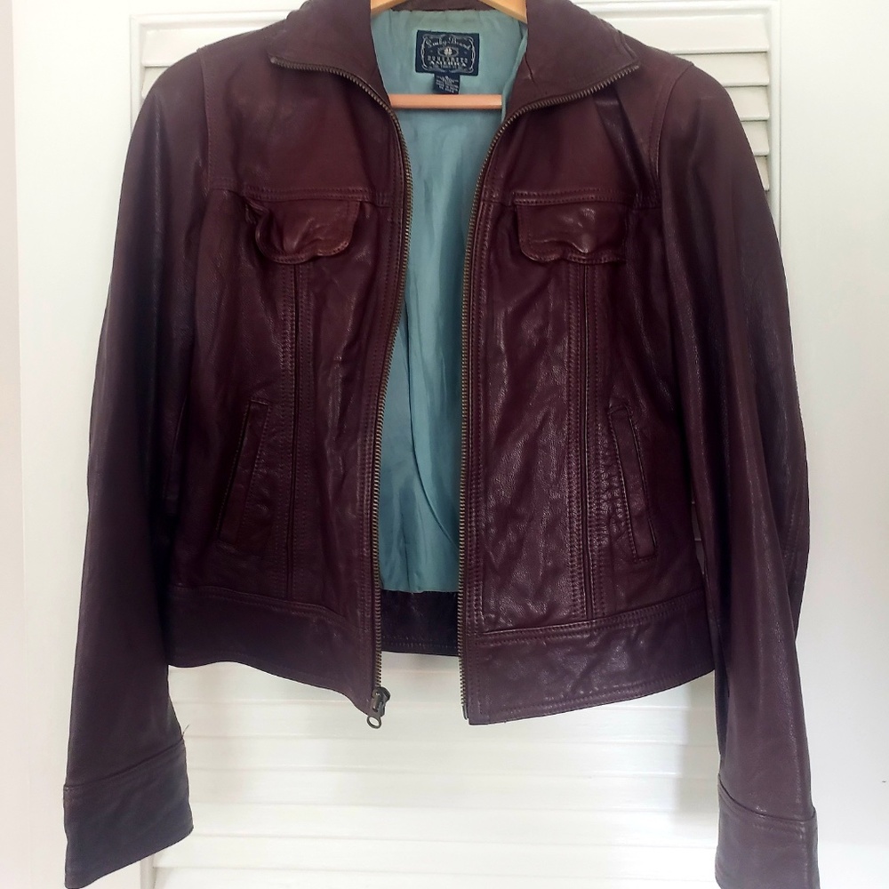 Beautiful deep brown Lucky Brand leather jacket S